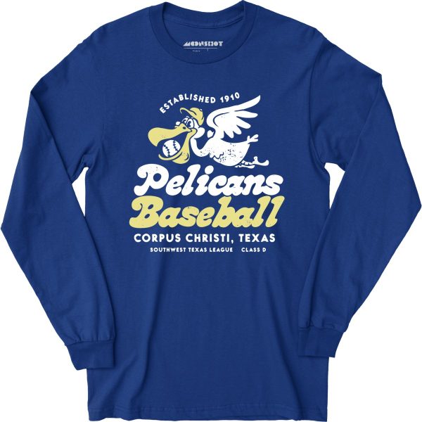 Corpus Christi Pelicans - Texas - Vintage Defunct Baseball Teams - Long Sleeve T-Shirt Fashion
