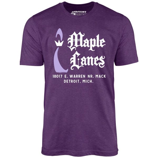 Maple Lanes - Detroit, MI - Vintage Bowling Alley - Unisex T-Shirt For Cheap