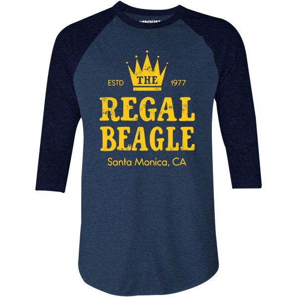 The Regal Beagle - Santa Monica, CA - 3 4 Sleeve Raglan T-Shirt Hot on Sale - Image 2