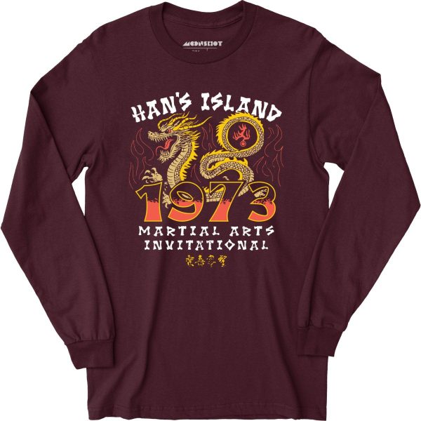 Han s Island Martial Arts Invitational 1973 - Long Sleeve T-Shirt For Discount - Image 3