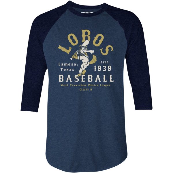 Lamesa Lobos - Texas - Vintage Defunct Baseball Teams - 3 4 Sleeve Raglan T-Shirt Hot on Sale - Image 2