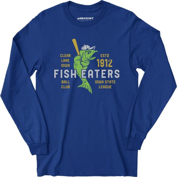 Clear Lake Fish Eaters - Iowa - Vintage Defunct Baseball Teams - Long Sleeve T-Shirt Cheap - Image 4
