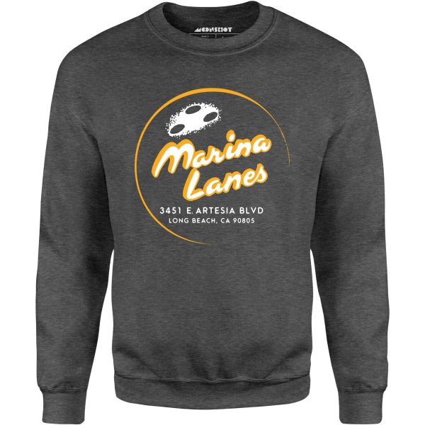 Marina Lanes - Long Beach, CA - Vintage Bowling Alley - Unisex Sweatshirt Online now - Image 3
