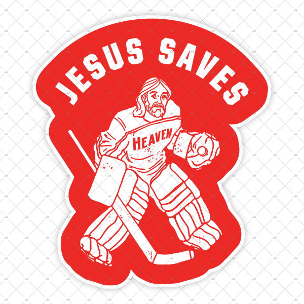 Jesus Saves - Hockey - Sticker Online