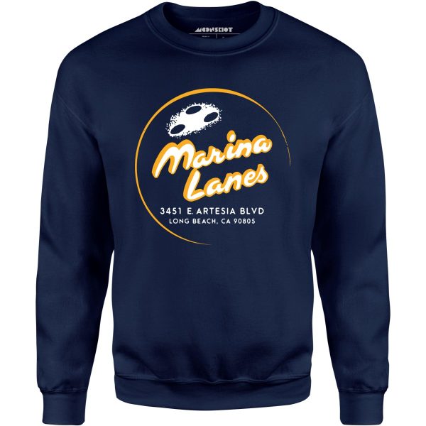 Marina Lanes - Long Beach, CA - Vintage Bowling Alley - Unisex Sweatshirt Online now