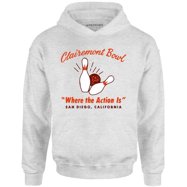 Clairemont Bowl - San Diego, CA - Vintage Bowling Alley - Unisex Hoodie Hot on Sale - Image 3