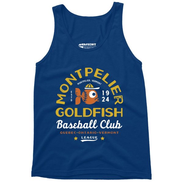 Montpelier Goldfish - Vermont - Vintage Defunct Baseball Teams - Unisex Tank Top Online Sale - Image 3