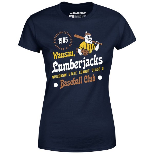 Wausau Lumberjacks - Wisconsin - Vintage Defunct Baseball Teams - Women s T-Shirt For Sale - Image 2