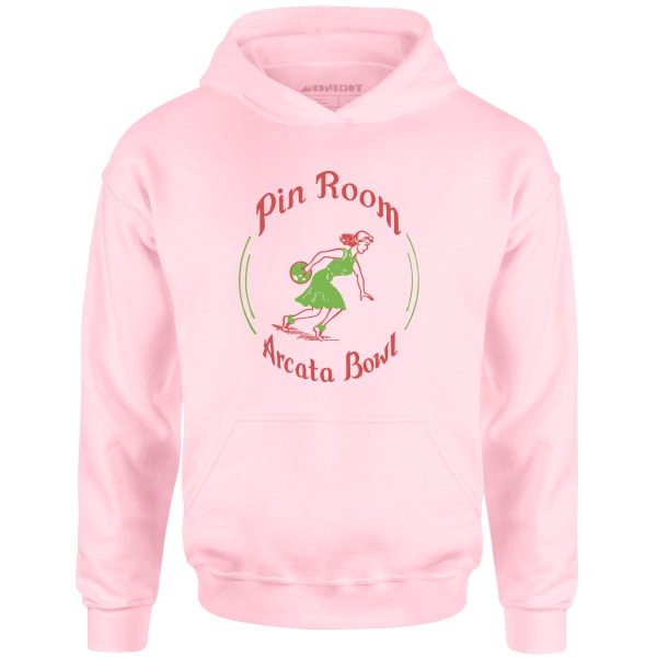 Arcata Bowl Pin Room - Arcata, CA - Vintage Bowling Alley - Unisex Hoodie Cheap - Image 2