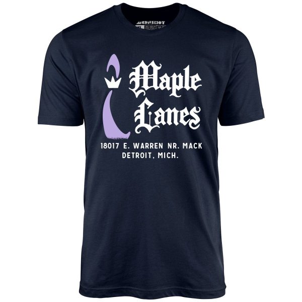Maple Lanes - Detroit, MI - Vintage Bowling Alley - Unisex T-Shirt For Cheap - Image 4