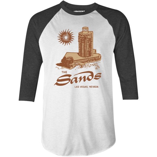 The Sands Hotel - Vintage Las Vegas - 3 4 Sleeve Raglan T-Shirt on Sale - Image 2