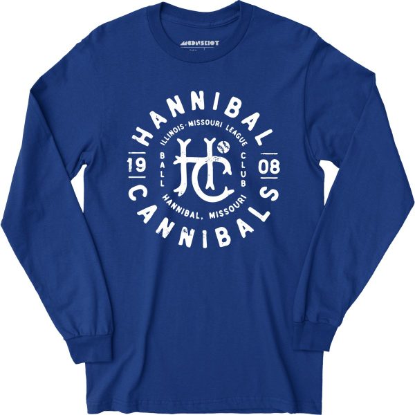 Hannibal Cannibals - Missouri - Vintage Defunct Baseball Teams - Long Sleeve T-Shirt Online Hot Sale - Image 4