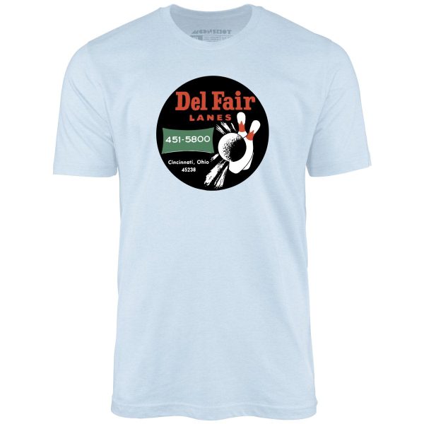 Del Fair Lanes - Cincinnati, OH - Vintage Bowling Alley - Unisex T-Shirt For Discount - Image 4