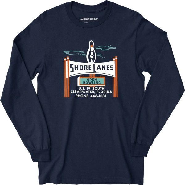 Shore Lanes - Clearwater, FL - Vintage Bowling Alley - Long Sleeve T-Shirt Online