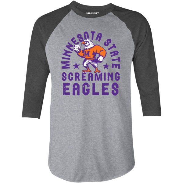 Minnesota State Screaming Eagles - 3 4 Sleeve Raglan T-Shirt For Sale - Image 2