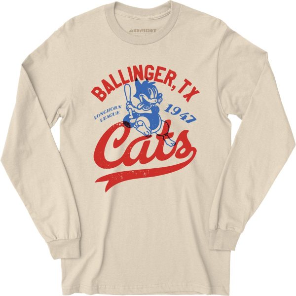 Ballinger Cats - Texas - Vintage Defunct Baseball Teams - Long Sleeve T-Shirt Supply - Image 3