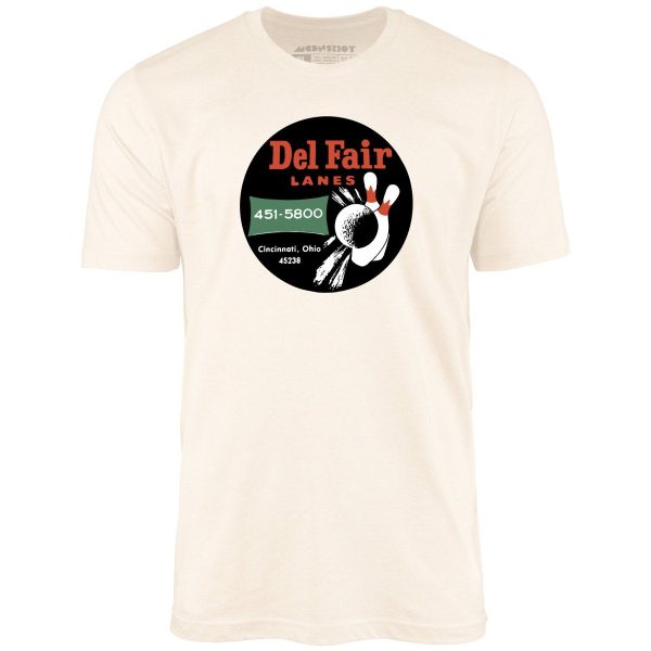 Del Fair Lanes - Cincinnati, OH - Vintage Bowling Alley - Unisex T-Shirt For Discount - Image 5