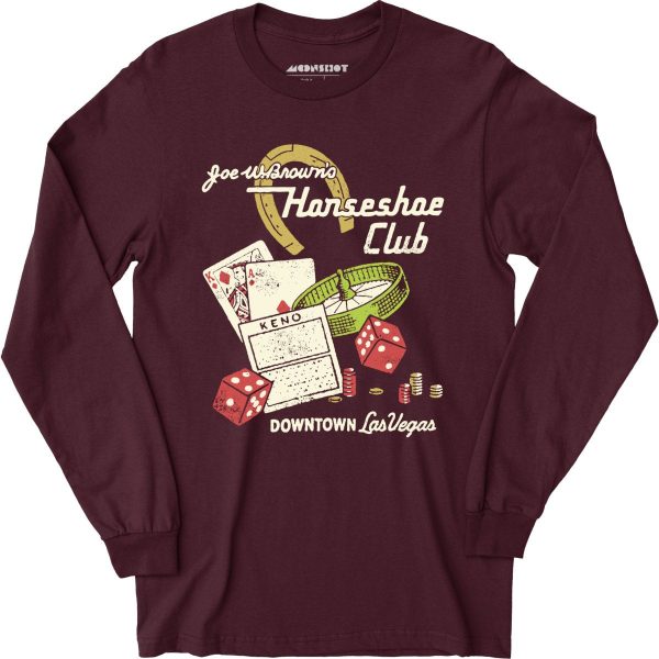 Joe W. Brown s Horseshoe Club - Vintage Las Vegas - Long Sleeve T-Shirt Hot on Sale - Image 4