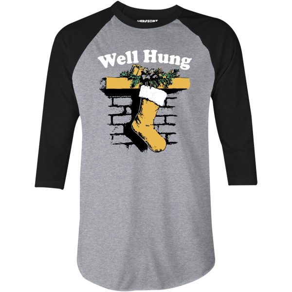 Well Hung Christmas - 3 4 Sleeve Raglan T-Shirt Online now - Image 2