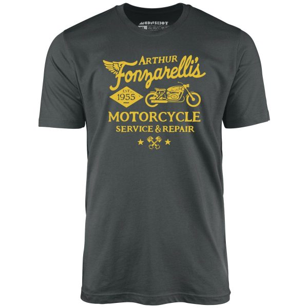 Arthur Fonzarelli s Motorcycle Service & Repair - Unisex T-Shirt For Discount - Image 3
