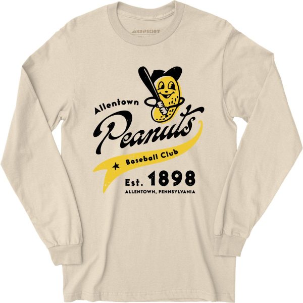 Allentown Peanuts - Pennsylvania - Vintage Defunct Baseball Teams - Long Sleeve T-Shirt Sale - Image 4