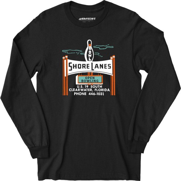 Shore Lanes - Clearwater, FL - Vintage Bowling Alley - Long Sleeve T-Shirt Online - Image 2