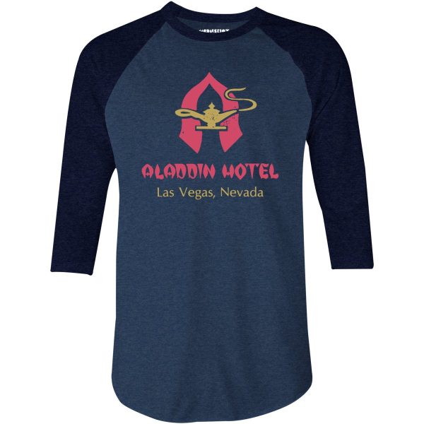 Aladdin Hotel v2 - Vintage Las Vegas - 3 4 Sleeve Raglan T-Shirt Discount - Image 2