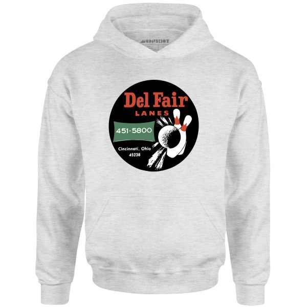 Del Fair Lanes - Cincinnati, OH - Vintage Bowling Alley - Unisex Hoodie Cheap