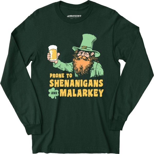 Prone to Shenanigans and Malarkey - Long Sleeve T-Shirt Online now - Image 3