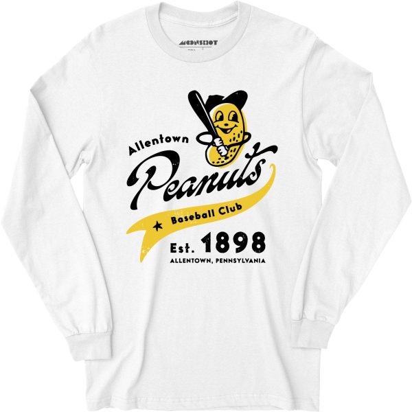 Allentown Peanuts - Pennsylvania - Vintage Defunct Baseball Teams - Long Sleeve T-Shirt Sale - Image 2