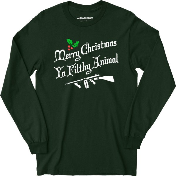 Merry Christmas Ya Filthy Animal - Long Sleeve T-Shirt Online now - Image 4