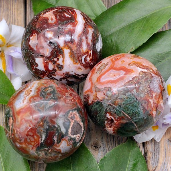 Red Moss Agate Sphere on Sale - Image 2