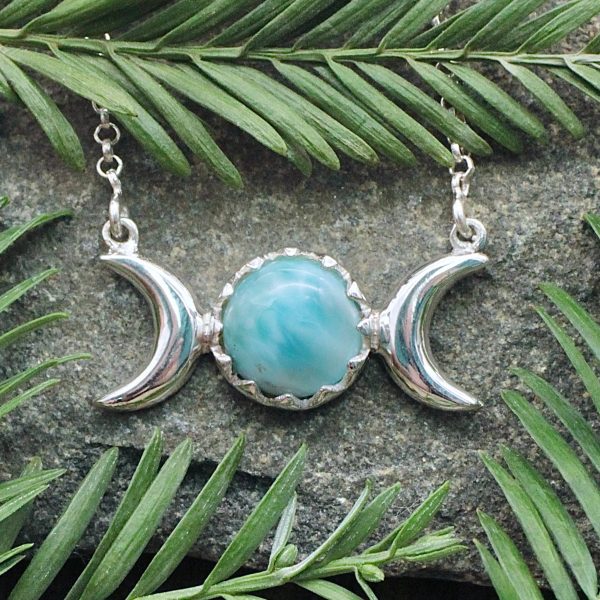 Larimar Triple Moon Necklace Fashion