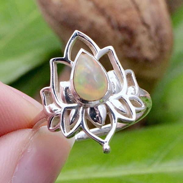 Opal Lotus Ring Online Hot Sale - Image 2