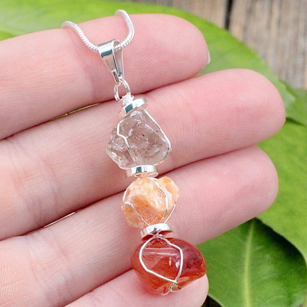 Sacral Chakra Three Stone Pendant For Cheap - Image 2